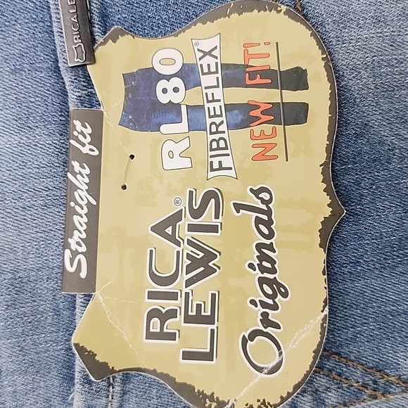 NWT Rica Lewis Men's Denim RL80 Straight Fit Faded Blue Jeans Size 34 - Picture 10 of 15